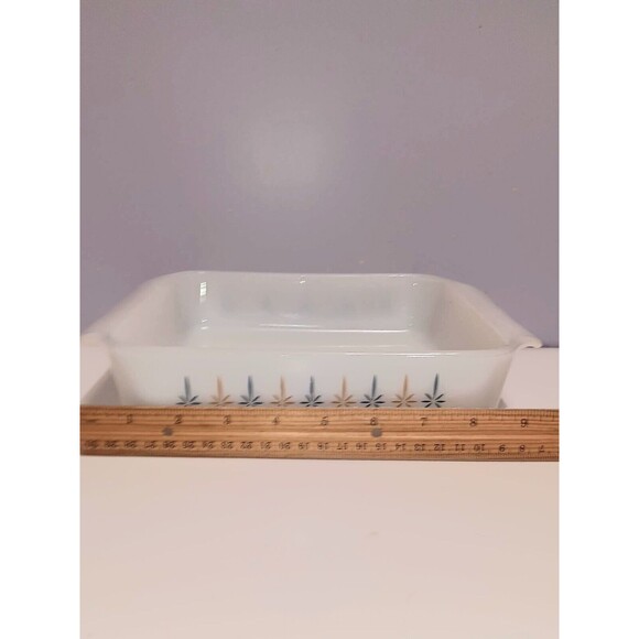 Fire King Anchor Hocking White Square Casserole 8"  Dish Candle Glow - Picture 8 of 10
